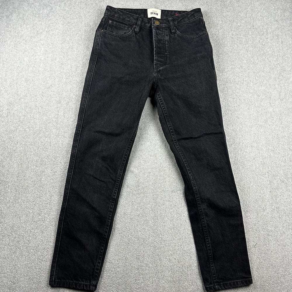 Sézane Jeans Womens 26 Black High Rise Slim Straight Denim Stretch Classic